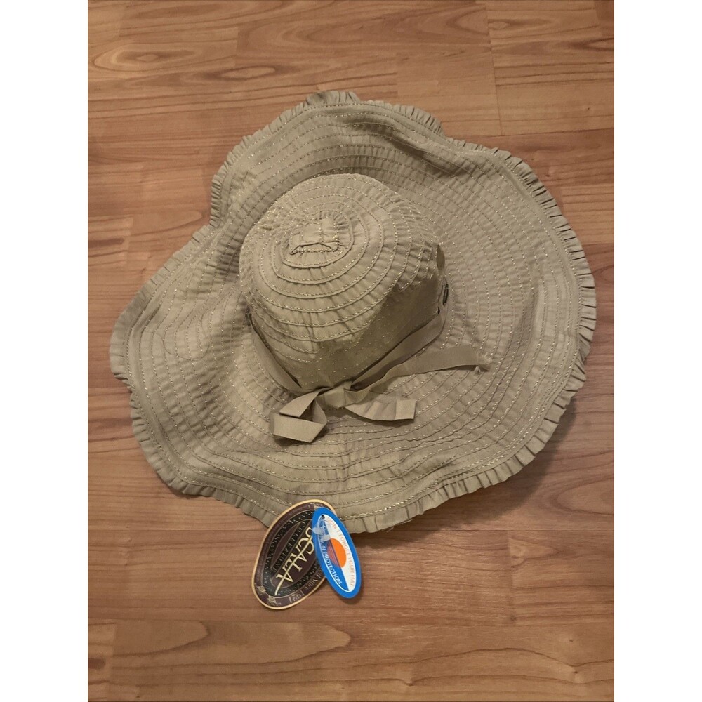 Vintage 90s Scala Collezione Women's Floppy Hat Beige One Size